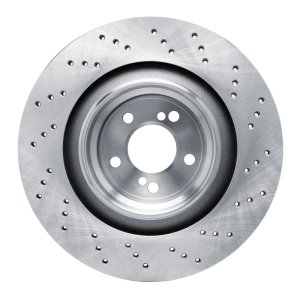 BMW X6 Brake Rotor (1) - Left Rear - R1 Concepts - Drilled - `15-`19